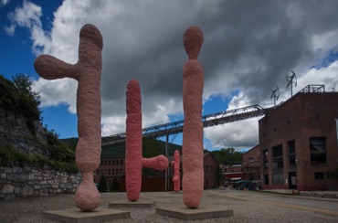 Les Pommes Des Adam by Franz West, Mass MoCA